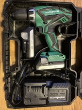 Metabo HPT 18V 1/2" Cordless Driver Drill DS18DGL, 2 Batteries & Charger, WORKS!