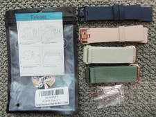 4 NEW FITBIT VERSA 2 REPLACEMENT BANDS - 2 SILICONE  2 WOVEN - INSTRUCTIONS INC
