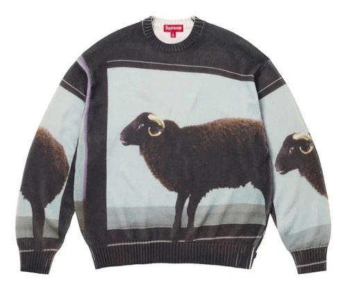 Pull Supreme/Damien Hirst, mouton noir, L, SS25