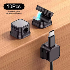 10Pcs Magnetic Cable Holder Self Adhesive Cord Clip Smooth Pulling Charging Cabl