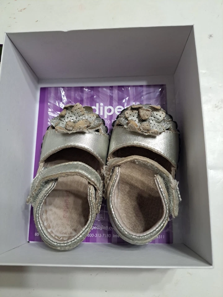 Pediped Girls 2016-SL x-small Mirabella Silver 0-6 Months Shoes - Image 3 of 4