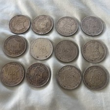 South Africa 20 cents 1962-1964 Bulk lot 12 Coins .500 Silver about 135g. 