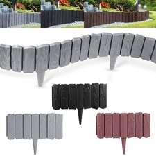 2.3m/7.5FT Flexible Garden Edging for Flower Beds, Lawn, Patio & Pavement Wood
