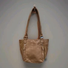 American Leather Company Shoulder purse bag Latte Smooth Shoulder 12” x 10"