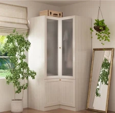 White armoire wardrobe closet