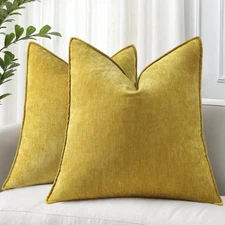 decorUhome Fall Couch Throw Pillow Covers 16x16 Set of 2, Decorative Soft Neu...