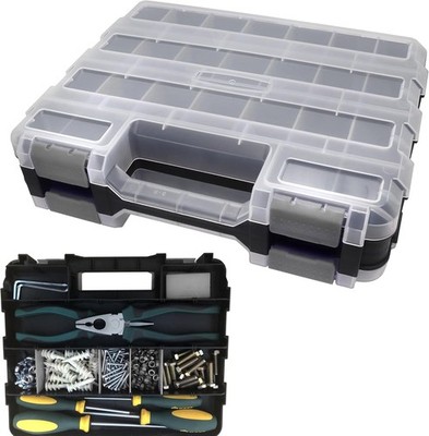 Double Side Tool Box Organizer, Hardware Storage Box, Portable Small Parts