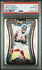 2024 Panini Select - Suite Level Malik Nabers #381 Silver Prizm (RC) PSA 10