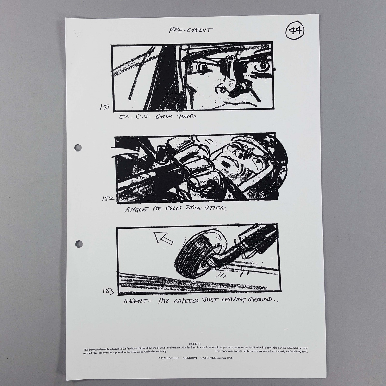 James Bond TND Storyboard MiG Cockpit 007 Pulls Back Stick Takeoff COA