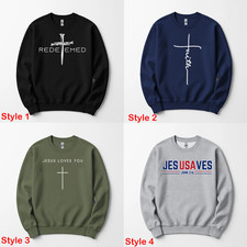 Christian Faith Jesus Cross Sweatshirt Redeemed Faith Jesus Loves You Jesus Save