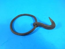 Antique 4" Iron Ring and Hook Farm Primitive
