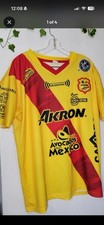 Camiseta de fútbol de manga corta amarilla grande amarilla para hombre del Atlético Morelia de México