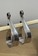 Rare DAVID ANDERSEN Large Sterling Hoop Ear Cuffs, MCM Vintage Norway