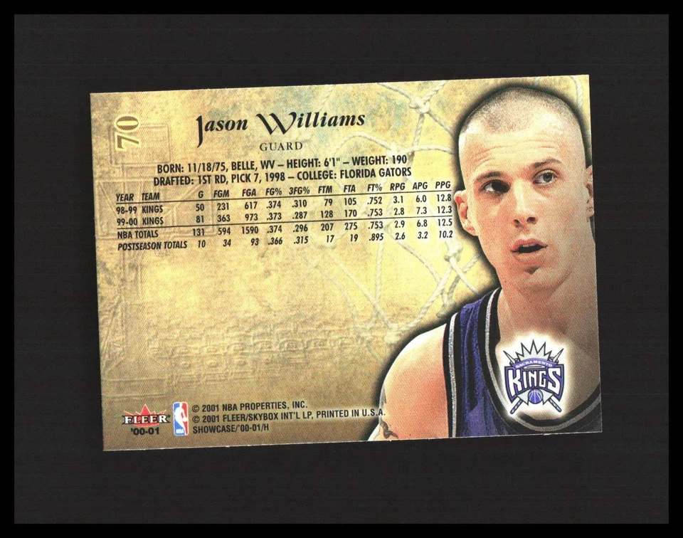 2000-01 Jason Williams - Fleer Showcase #70 - S1B3R3L47C31 - Image 2 of 2