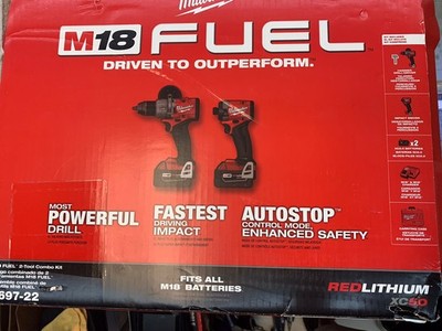 Milwaukee M18 FUEL 3697-22 Hammer Drill & Impact Driver Kit 2 Batteries/charger