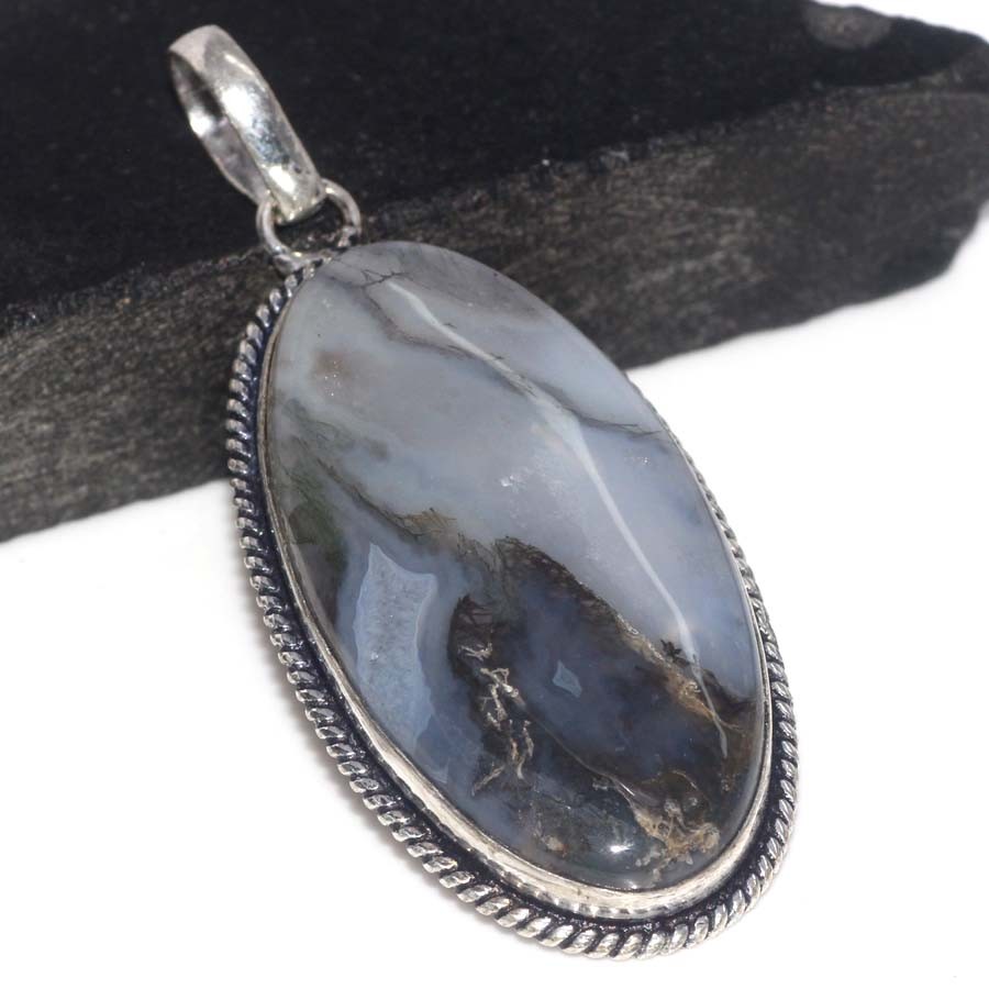 925 Silver Plated Maligano Jasper Pendant Handmade Jewelry Size 2.3