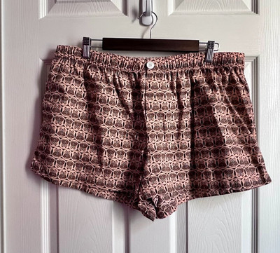 Old Navy Women XL Orange Owl Print Sleep Shorts Boxers 100% Cotton Y2K Whimsical