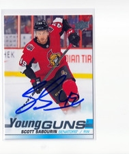 SCOTT SABOURIN autographed SIGNED '19/20 OTTAWA SENATORS Young Guns rookie card