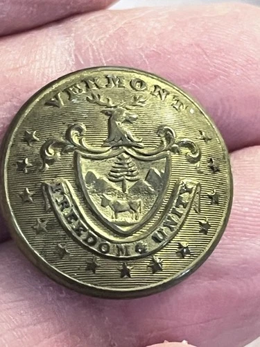 Vermont Civil War Brass Button