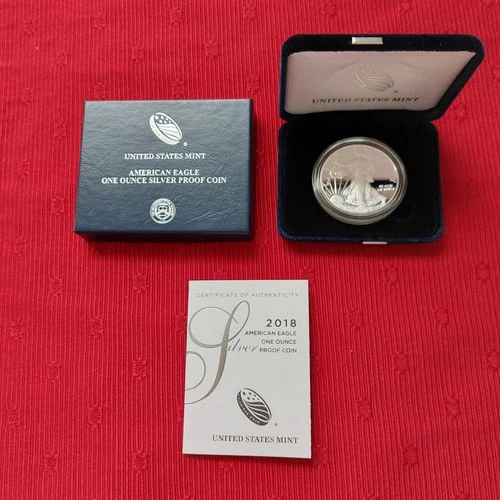 2018-S American Eagle Silver Proof Dollar 1 oz. Bullion Coin with Box & COA