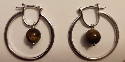 Karis Tigerauge 7,40 ctw Creolen in Platin Bond