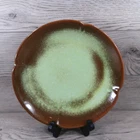 Vintage Frankoma Pottery Dinner Plate in Prairie Green 10", marked 5F
