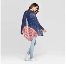 Women's Collection Americana Layering Wrap Scarf Patriot July 4th America Flag