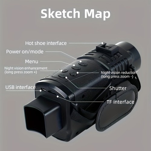 Digital Night Vision Monocular Infrared Scope IR Vedio Camera Hunting Goggles UK - Picture 5 of 8