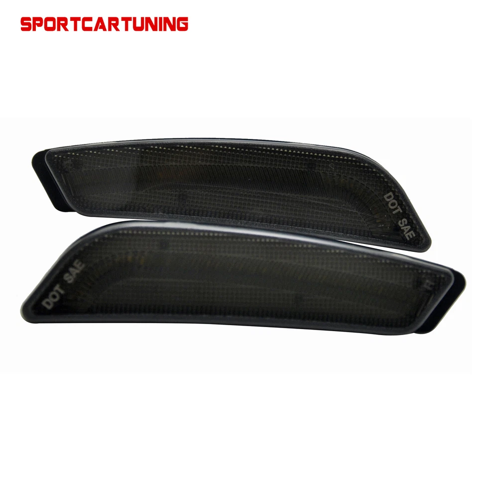 Smoked Lens Front Bumper LED Side Marker Lights For 2003-2007 Cadillac CTS CTS V — 第 3/4 张图片