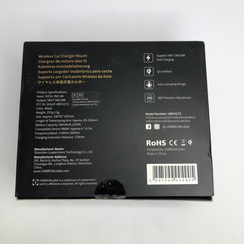 UNBREAKcable Wireless Car Charger, Auto-Clamping Car Mount,Windshield Dash Ai... - Picture 12 of 12