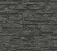 Profhome 707123-GU Stein Kacheln Tapete Steinoptik Matt Grau Schwarz 5,33 M2