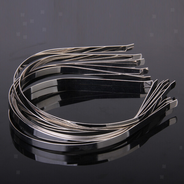 10Pcs/set 7mm Stainless Steel Blank Headbands Metal Hair Band Lots