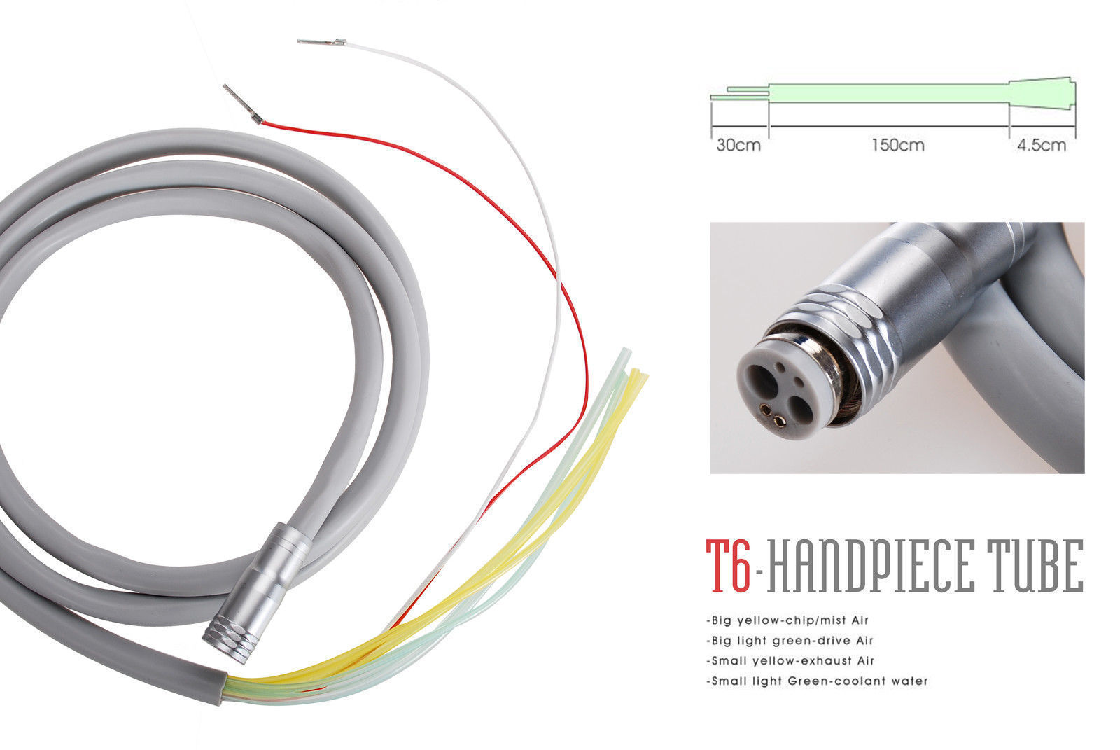 4-Hole Silicone Dental Handpiece Tubing – Replacement Hose For High Speed Drills (PONIS)