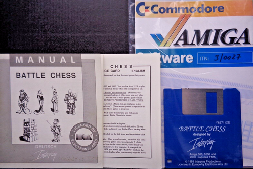 COMMODORE AMIGA -- BATTLE CHESS (INTERPLAY) #INC MANUAL - Picture 1 of 2