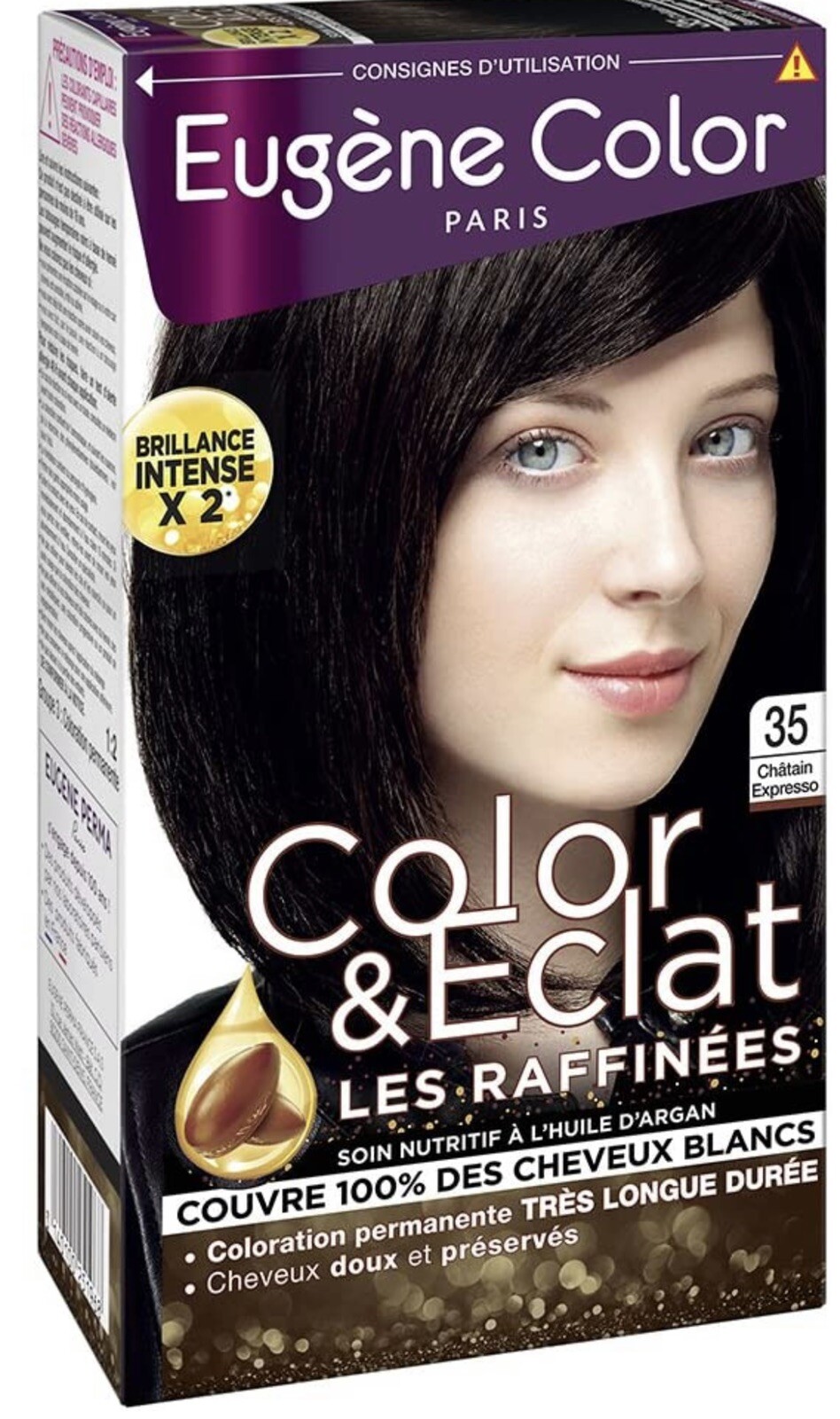 Cheveux secs après coloration ? Eugène Color Châtain 35 préserve leur douceur