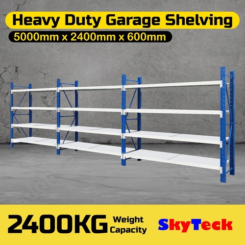 5.0M(L) x 2.4M(H) WAREHOUSE METAL SHELVING SHOP SHED RACK SYSTEM 800kg ...