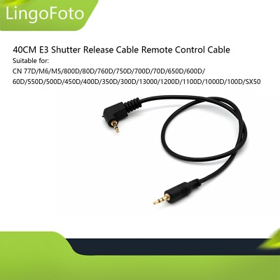 40CM E3 Shutter Release Cable Remote Control Cable for 77D/M6/80D/70D/60D/500D