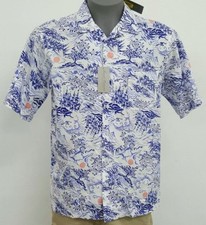 Cremieux Signature 3 White Scenic S/S Men's Camp Shirt NWT $79.50 Choose Size