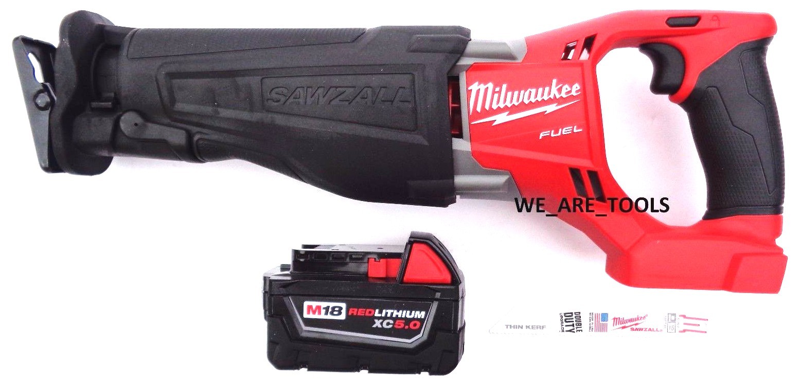 Milwaukee FUEL BARE 2821-20 M18 Reciprocating Saw Sawzall, 1) 48-11-1850 Battery
