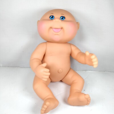 2011 Hard Body Cabbage Patch Kids 10.5'' Doll Bald Blue Eyes Tongue CPK Jakks