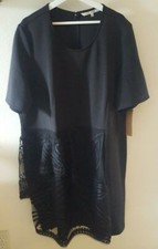 Rachel Rachel Roy Size 24W Black Soutache Curvy Dress w/ Sleeves $169
