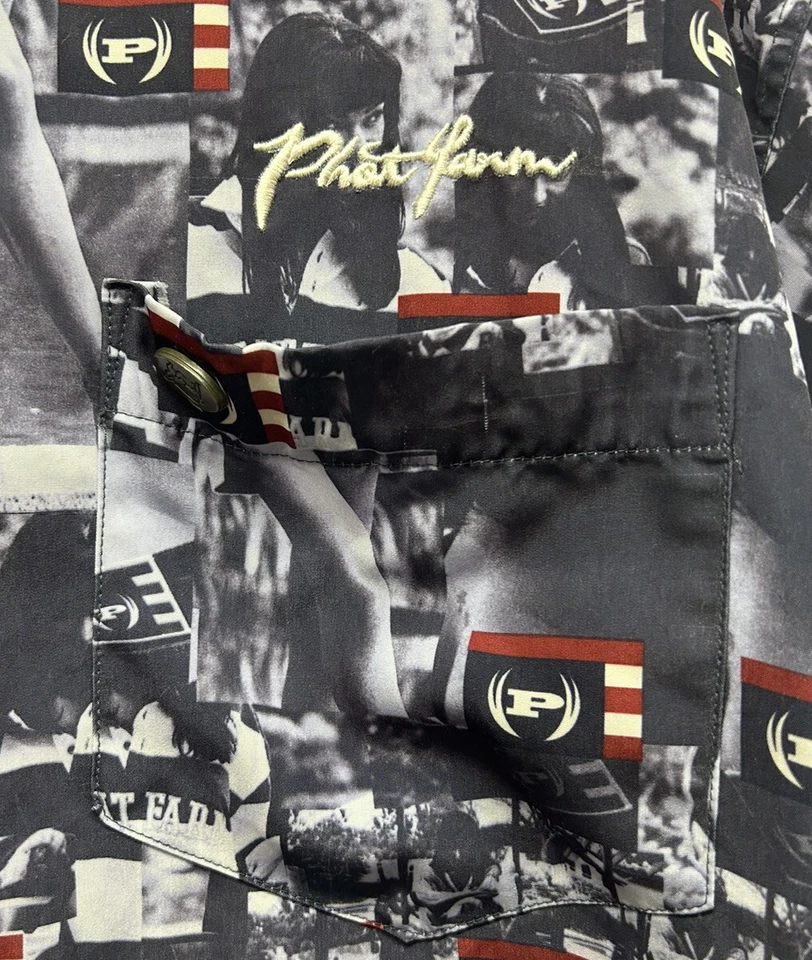 Мужская винтажная фиолетовая рубашка Phat Farm размер 3XL Kimora Lee AOP на пуговицах (G3) - Изображение 2 из 4