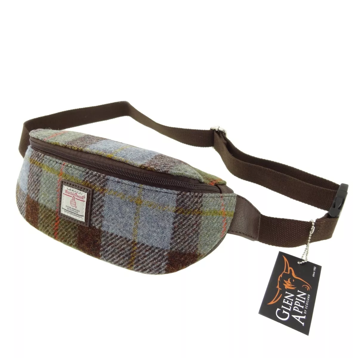 Unisex 100 Harris Tweed Bum Bag Travel Cash Waist Belt Bag LB1202