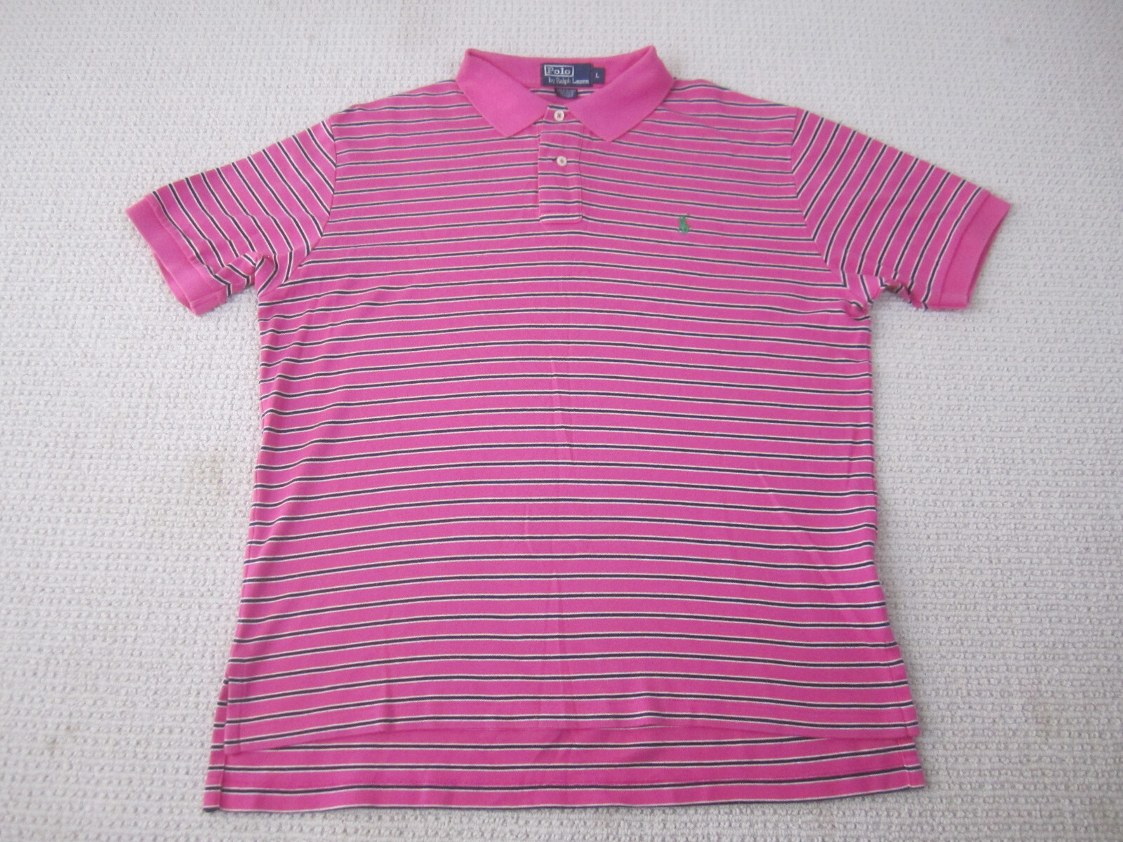 Polo Ralph Lauren camicia uomo grande rosa casual piccolo verde pony a righe colorazione