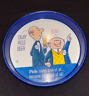 1959年Piels Beerピールズビール★バート＆ハリービンテージ壁掛け時計 Vintage Piels Light Beer Bert & Harry Piel Brothers Canco Round
