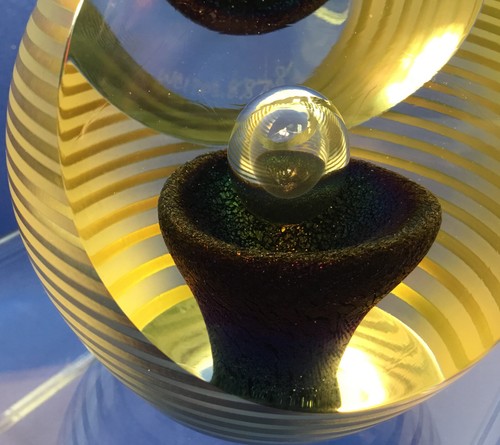 Correia Limited Edition Paperweight “iridescent Stripes W/controlled Bubbles” - Picture 6 of 9