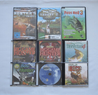 Hunters Trophy 1 + 2 / Big Game Hunter / Trophy Bass 4 - PC Spiele Sammlung - CD