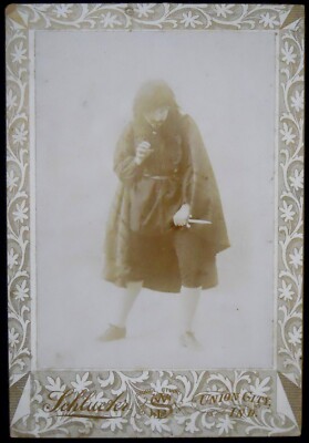 Cabinet Card Halloween Actor Theater Scary Evil Costume Dagger Rasputin type man