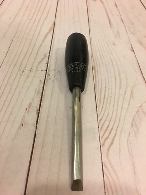 Vintage Stanley No.50 Woodworking Chisel 3/8'' Wide Bevel Edge & Metal Strike 