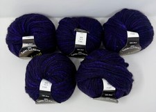 Tahki JACKSON 5 Balls Yarn Lot Col 9, Dye Lot 71390 Dark Purple Discontinued
